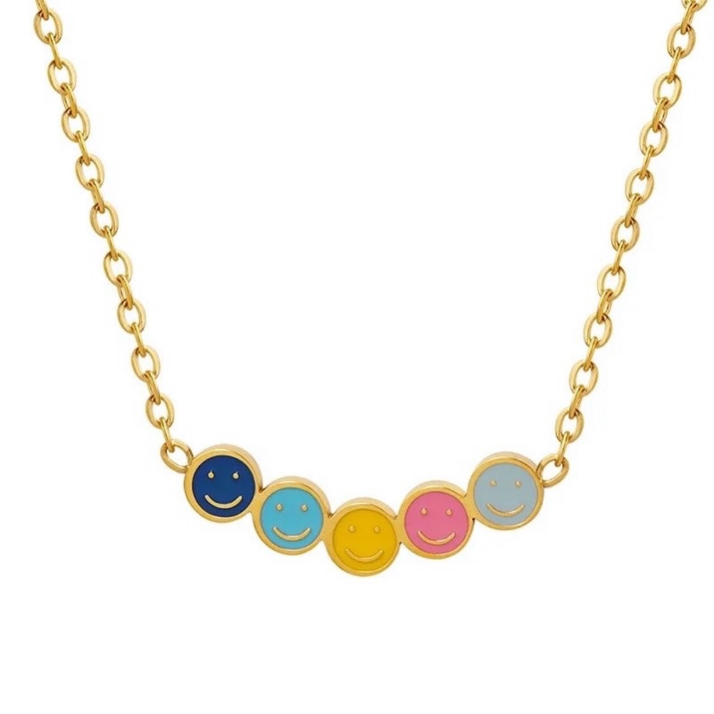 Smiley Face Necklace Stainless Steel